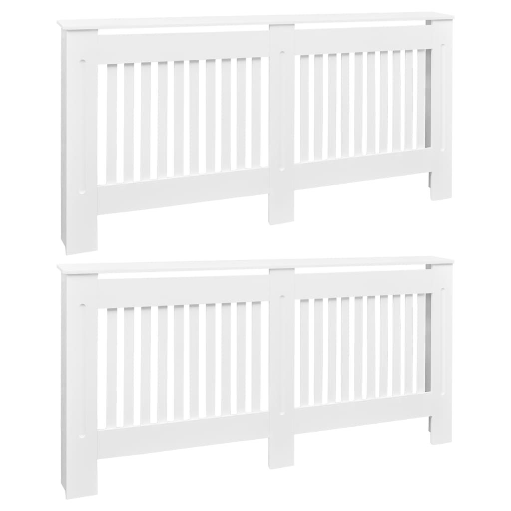 vidaXL Radiator Covers 2 pcs White Engineered Wood 67.7"
