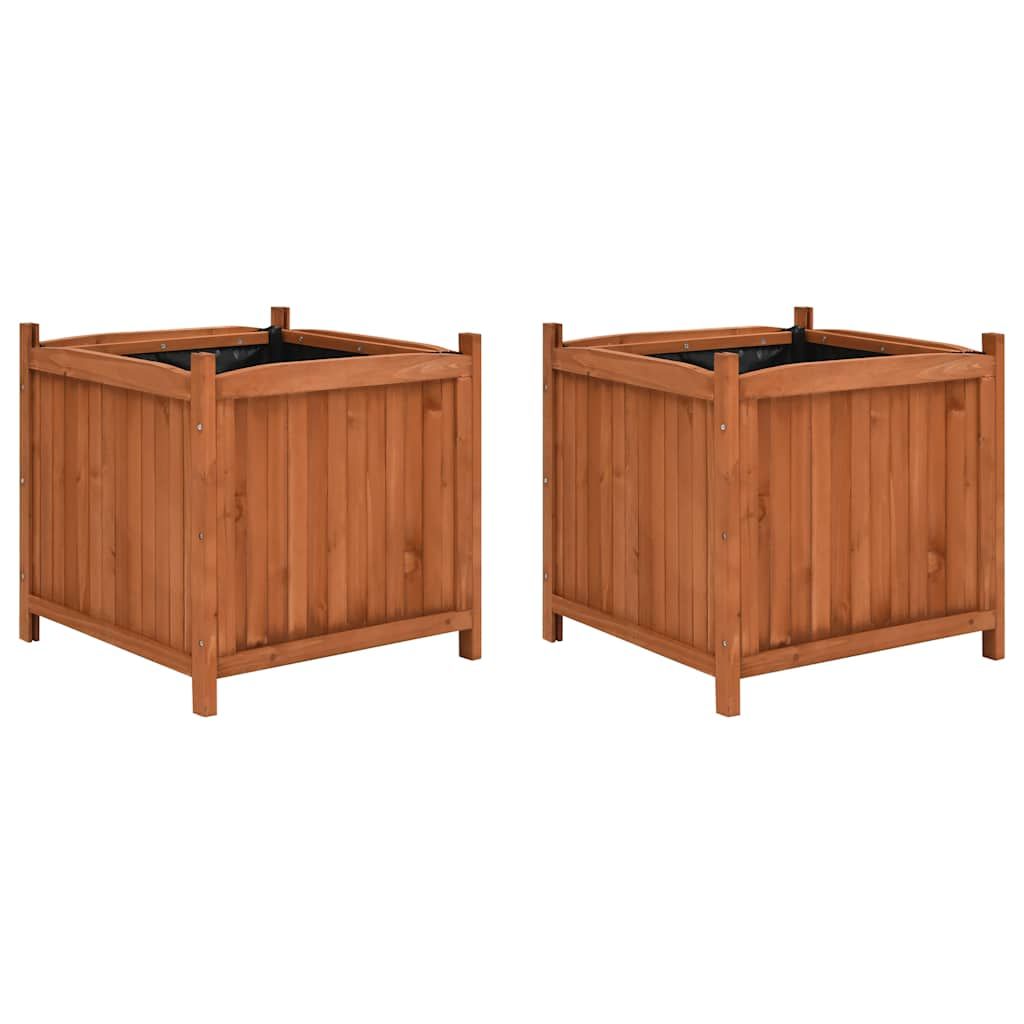 vidaXL Raised Beds 2 pcs 19.7"x19.7"x19.7" Firwood
