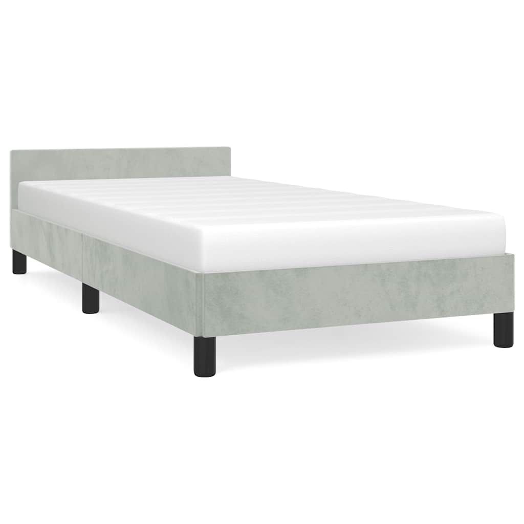 vidaXL Bed Frame without Mattress Light Grey Twin XL Velvet