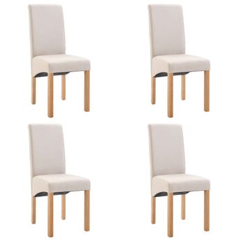 vidaXL Dining Chairs 4 pcs Cream Fabric