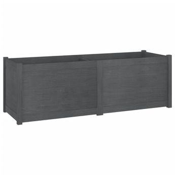vidaXL Garden Planter Gray 59.1"x19.7"x19.7" Solid Wood Pine