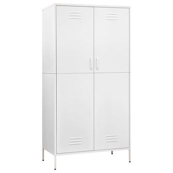 vidaXL Wardrobe White 35.4"x19.7"x70.9" Steel