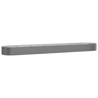 vidaXL Patio Raised Bed Galvanized Steel 199.6"x39.4"x14.2" Gray