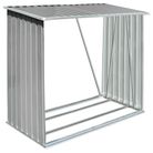 vidaXL Garden Log Storage Shed Galvanized Steel 64.2"x32.7"x60.6" Gray