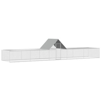 vidaXL Chicken Coop 32.8'x6.6'x6.6' Galvanized Steel