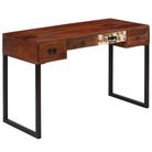 vidaXL Desk Solid Acacia Wood and Real Leather 46.1"x19.7"x29.9"