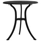 vidaXL Patio Table Black 24.4"x24.4"x25.6" Cast Aluminum