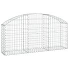 vidaXL Arched Gabion Basket 150x30x60/80 cm Galvanised Iron