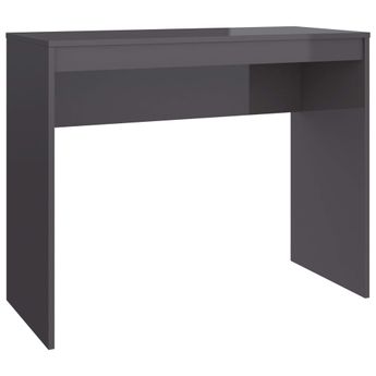 vidaXL Desk High Gloss Gray 35.4" x 15.7" x 28.3" Engineered Wood