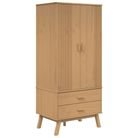 vidaXL Wardrobe OLDEN Brown 30.1"x20.9"x67.7" Solid Wood Pine