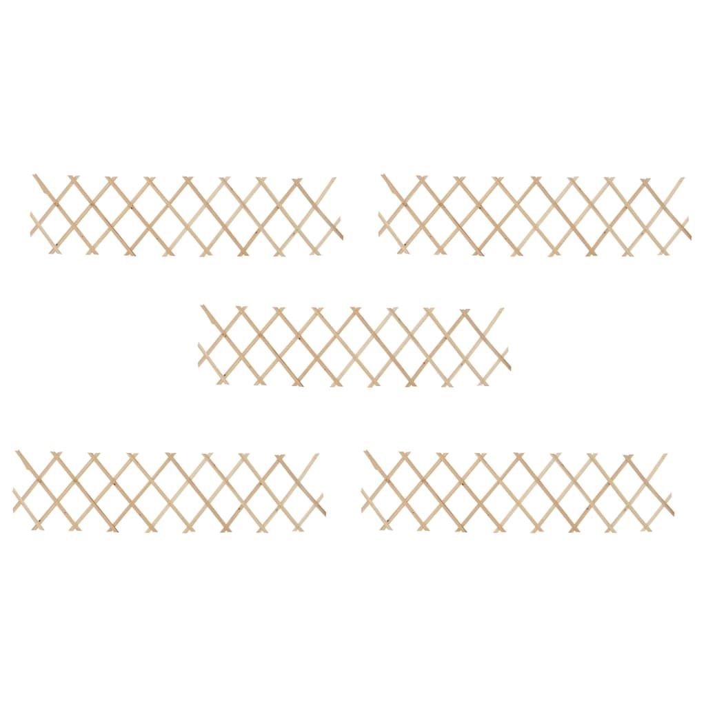 vidaXL Trellis Fences 5 pcs Firwood 70.9"x11.8"