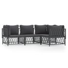 vidaXL 4 Piece Garden Lounge Set with Cushions Anthracite Steel