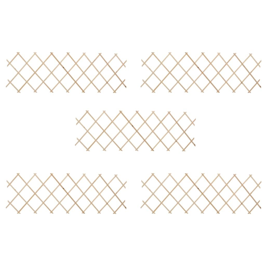 vidaXL Trellis Fences 5 pcs Firwood 70.9"x23.6"