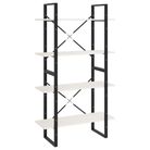 vidaXL 4-Tier Book Cabinet White 31.5"x11.8"x55.1" Solid Pine Wood