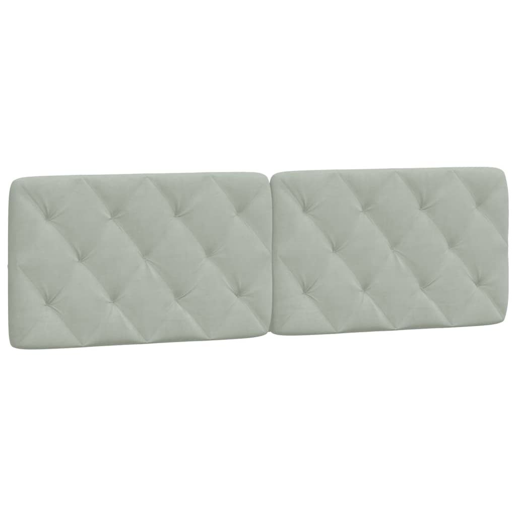 vidaXL Headboard Cushion Light Gray 59.8" Velvet