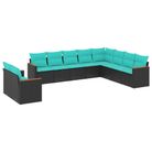 vidaXL 10 Piece Garden Sofa Set with Cushions Black Poly Rattan