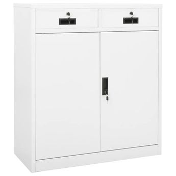 vidaXL Office Cabinet White 35.4"x15.7"x40.2" Steel