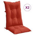 vidaXL Highback Chair Cushions 2 pcs Melange Red 120x50x7 cm Fabric