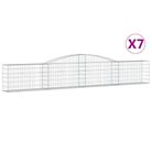vidaXL Arched Gabion Baskets 7 pcs 400x30x60/80 cm Galvanised Iron