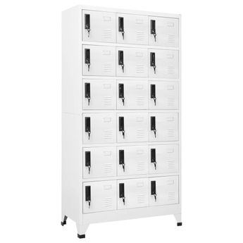 vidaXL Locker Cabinet White 35.4"x15.7"x70.9" Steel