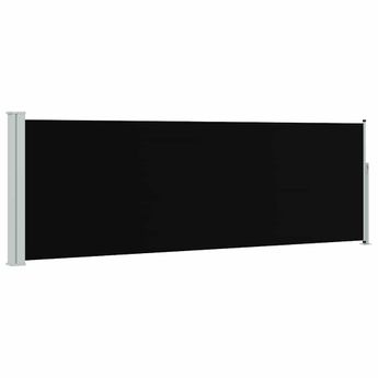 vidaXL Patio Retractable Side Awning 39.4"x118.1" Black