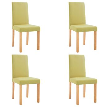 vidaXL Dining Chairs 4 pcs Green Fabric