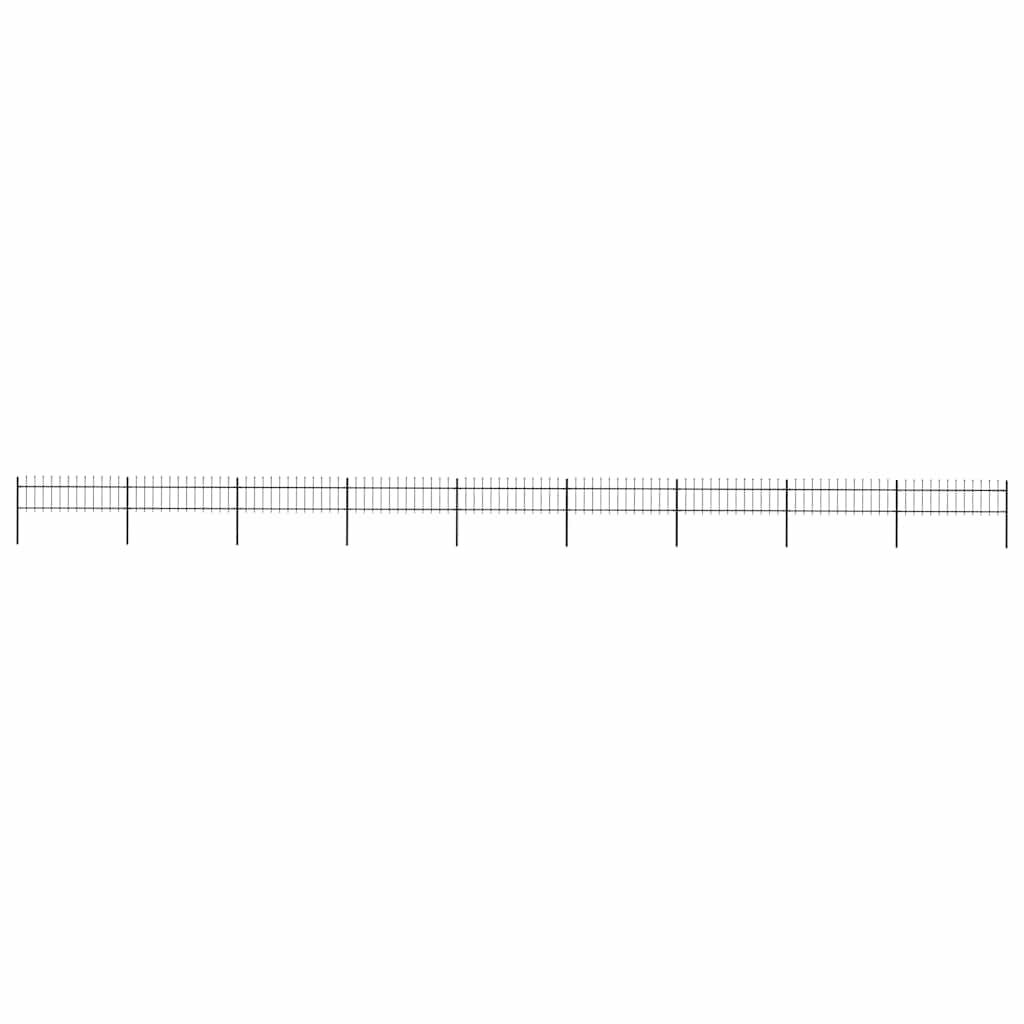 vidaXL Garden Fence with Spear Top Steel 1603.5x60 cm Black