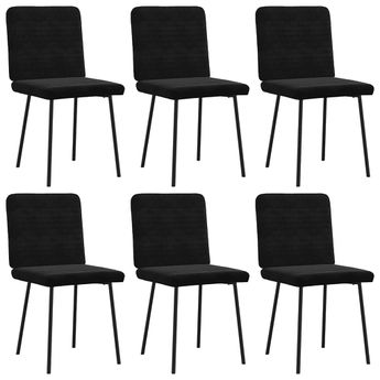 vidaXL Dining Chairs 6 pcs Black Velvet