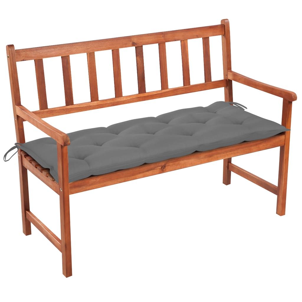 vidaXL Patio Bench with Cushion 47.2" Solid Acacia Wood