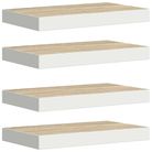 vidaXL Floating Wall Shelves 4 pcs Oak and White 15.7"x9.1"x1.5" MDF