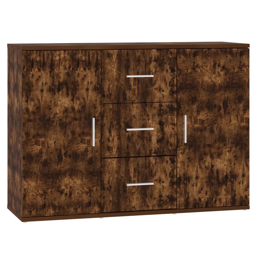 vidaXL Sideboard Smoked Oak 35.8x11.6x25.6" Engineered Wood