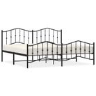 vidaXL Metal Bed Frame without Mattress with Footboard Black 193x203cm