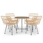 vidaXL 5 Piece Garden Dining Set Poly Rattan