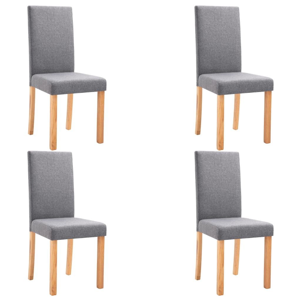 vidaXL Dining Chairs 4 pcs Light Gray Fabric