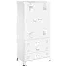 vidaXL Industrial Wardrobe White 35.4"x19.7"x70.9" Metal