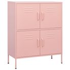 vidaXL Storage Cabinet Pink 31.5"x13.8"x40" Steel
