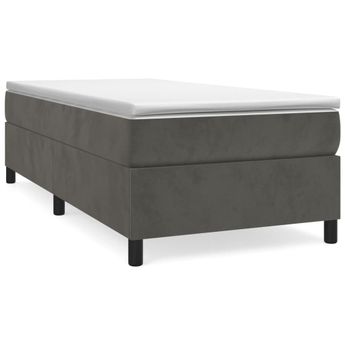 vidaXL Box Spring Bed Frame Dark Grey Twin XL Velvet (US Only)