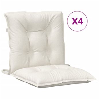 vidaXL Lowback Chair Cushions 4 pcs Melange Cream 100x50x7 cm Fabric