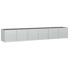 vidaXL Garden Raised Bed 480x80x77 cm Galvanized Steel Silver