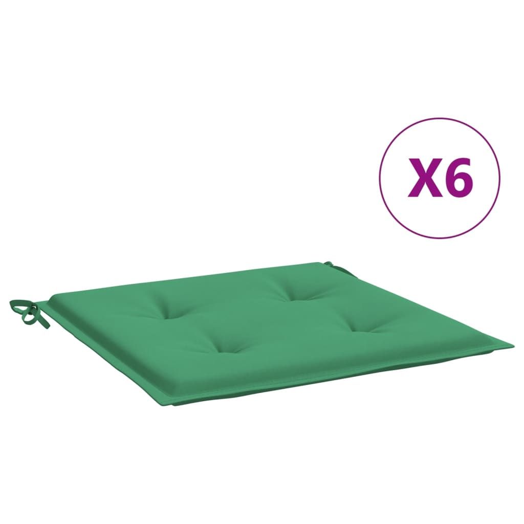 vidaXL Garden Chair Cushions 6 pcs Green 50x50x4 cm Oxford Fabric