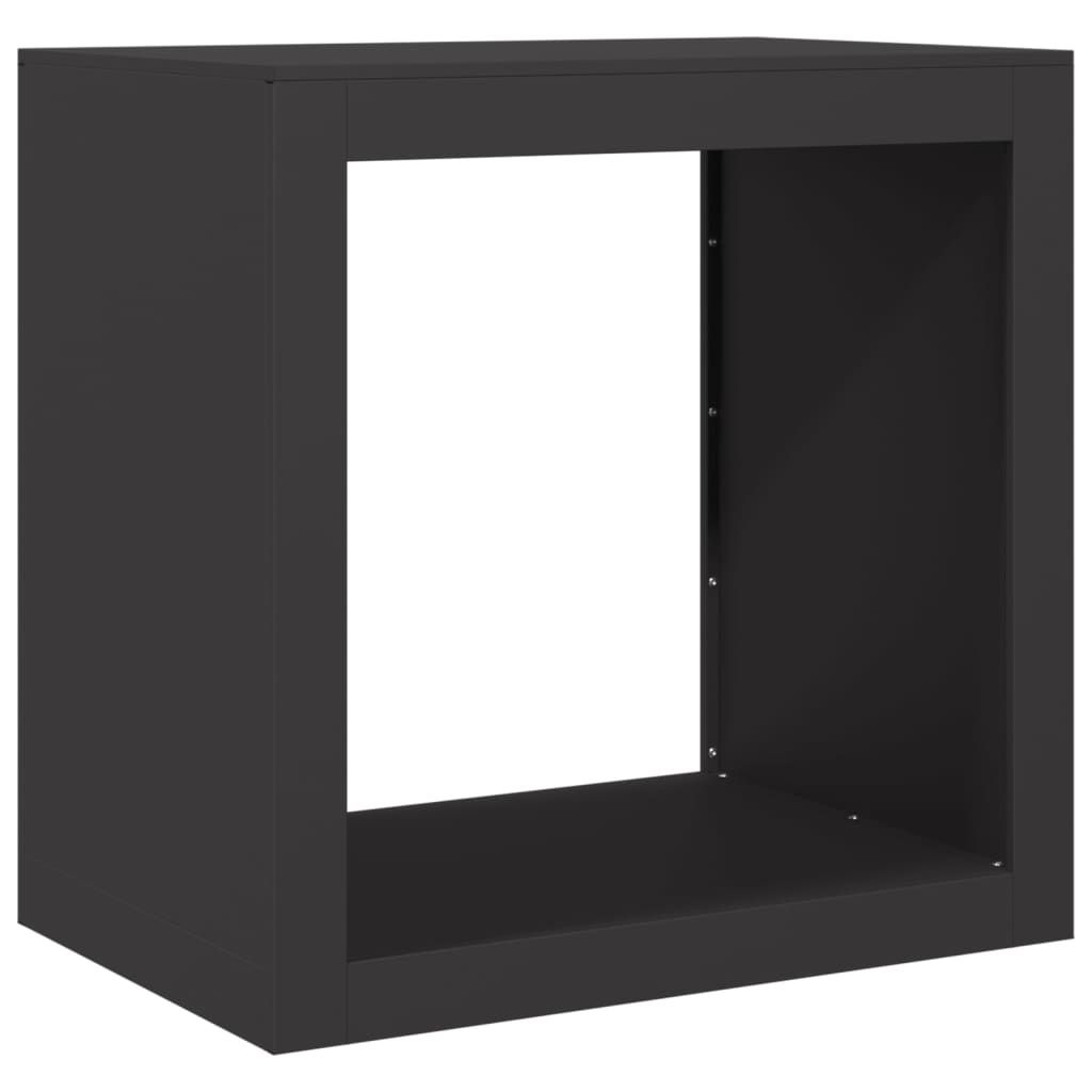 vidaXL Firewood Rack Black 23.6x15.7x23.6" Steel
