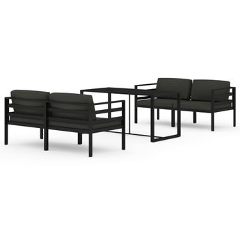 vidaXL 5 Piece Garden Lounge Set with Cushions Aluminium Anthracite