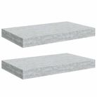 vidaXL Floating Wall Shelves 2 pcs Concrete Gray 15.7"x9.1"x1.5" MDF