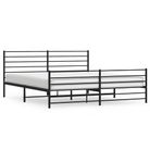 vidaXL Metal Bed Frame without Mattress with Footboard Black 193x203cm
