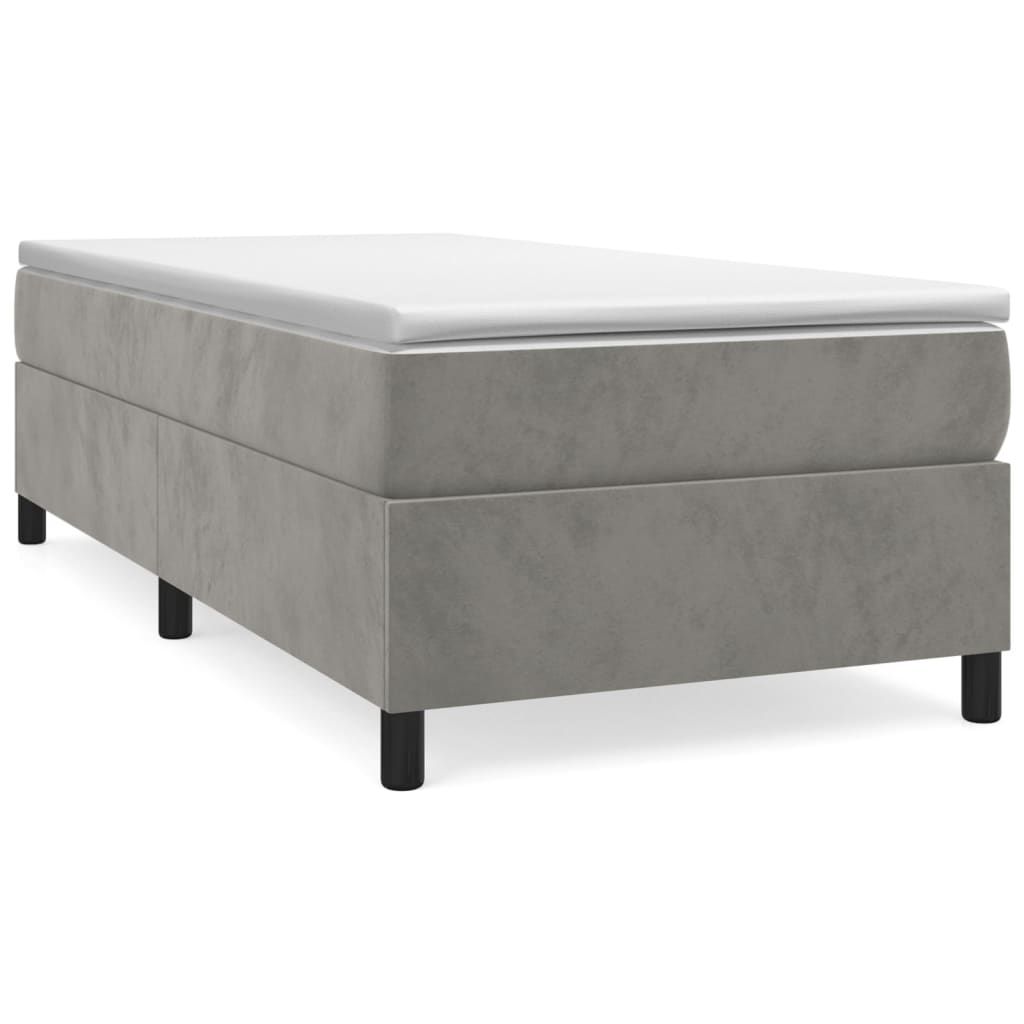 vidaXL Box Spring Bed Frame Light Gray Twin XL Velvet (US Only)