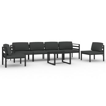 vidaXL 7 Piece Patio Lounge Set with Cushions Aluminum Anthracite