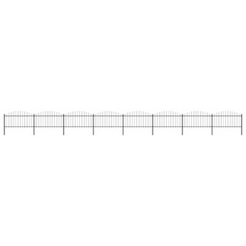 vidaXL Garden Fence with Spear Top Steel 1426x150 cm Black