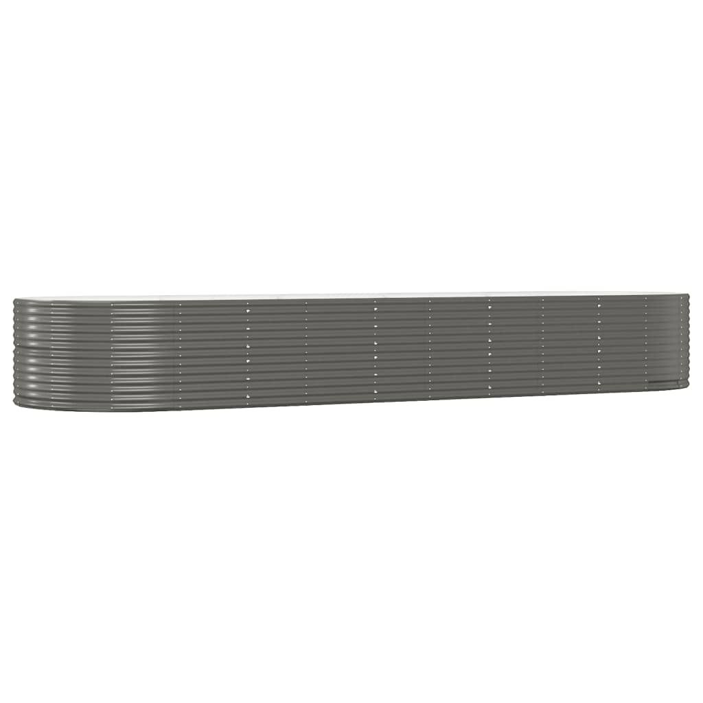 vidaXL Garden Raised Bed Grey 447x140x68 cm Galvanised Steel