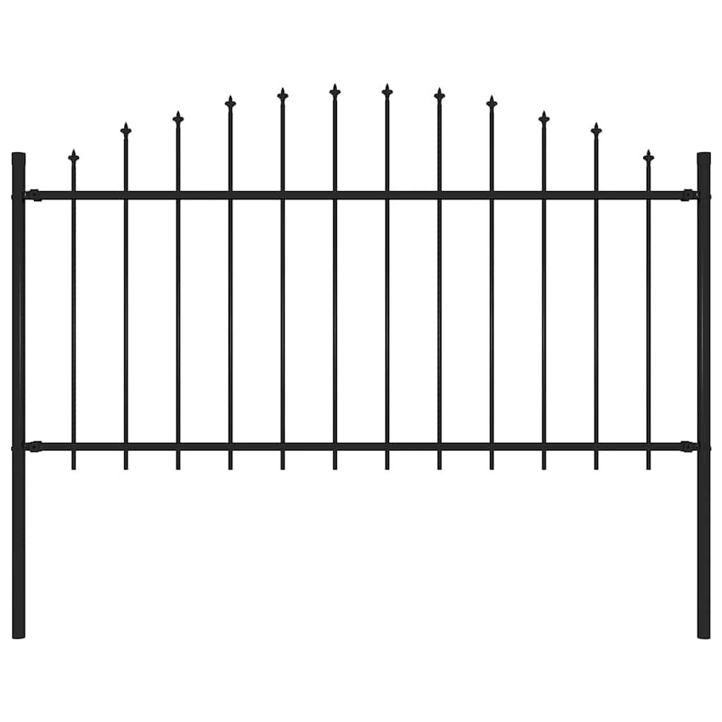 vidaXL Garden Fence Woerden with Spear Top Steel 170x150 cm Black