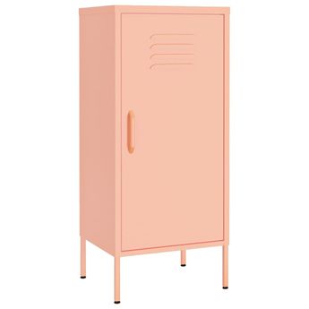vidaXL Storage Cabinet Pink 16.7"x13.8"x40" Steel